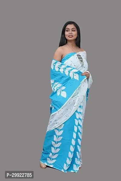 Elegant Multicoloured Cotton Printed Ready To Wear Stitched Saree For Women-thumb0