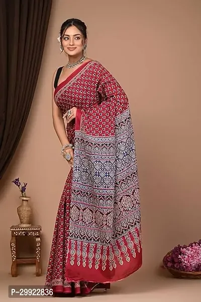 Elegant Multicoloured Cotton Printed Ready To Wear Stitched Saree For Women