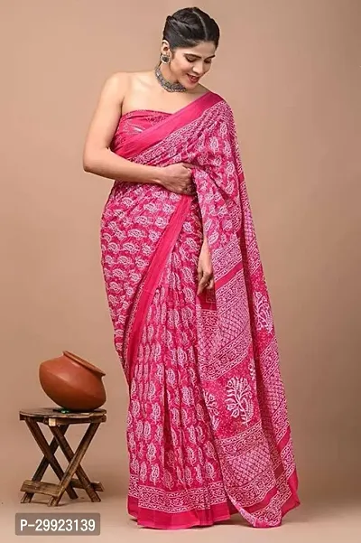 Elegant Multicoloured Cotton Printed Ready To Wear Stitched Saree For Women-thumb0