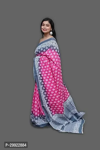 Elegant Multicoloured Cotton Printed Ready To Wear Stitched Saree For Women-thumb0