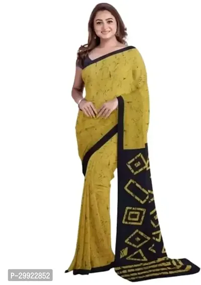 Elegant Multicoloured Cotton Printed Ready To Wear Stitched Saree For Women