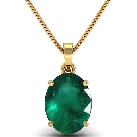 11.25 Ratti Certified Emerald Panna Gemstone Panchadhatu Locket Pendant for Men and Women