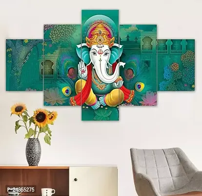 Designer Ganesha Framed Painting For Wall , Home Decor , Pooja Room ,Drawing Room ,Office- Set Of 5-thumb3