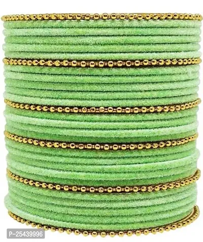 Elegant Green Glass Artificical Beads Bangles For Women-thumb0