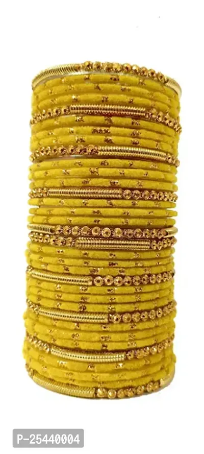 Elegant Yellow Glass Bangles For Women