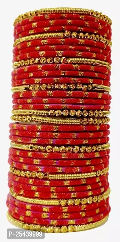 Elegant Red Glass Bangles For Women-thumb0