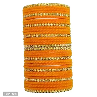 Elegant Orange Glass Bangles For Women