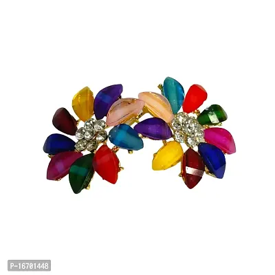 Crystal Studs Earrings for girls And Women Wear -3.5 cm (Multi)-thumb0