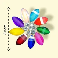 Crystal Studs Earrings for girls And Women Wear -3.5 cm (Multi)-thumb1