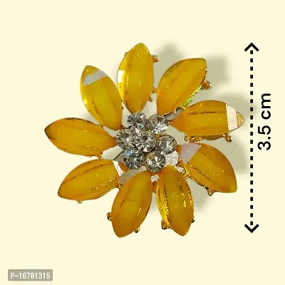 Beautiful Crystal Stud Earrings For Girls  Women (Yellow)-thumb4
