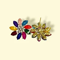 Crystal Studs Earrings for girls And Women Wear -3.5 cm (Multi)-thumb3