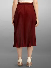 Elegant Maroon Crepe Solid Skirts For Women-thumb3