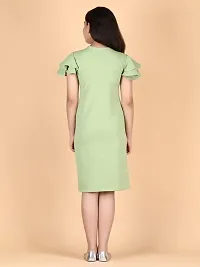 Stylish Green Wool Dress For Girls-thumb3