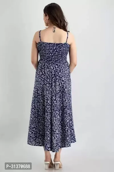 Stylish Blue Rayon Dresses For Women-thumb5