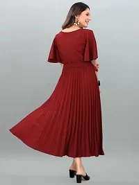 Stylish Maroon Crepe Dresses For Women-thumb2