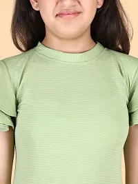 Stylish Green Wool Dress For Girls-thumb1