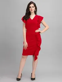 Stylish Red Rayon Dresses For Women-thumb1