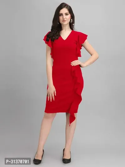 Stylish Red Rayon Dresses For Women-thumb2