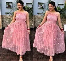 Stylish Pink Net Dresses For Women-thumb1