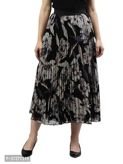 Elegant Multicoloured Crepe Printed Skirts For Women-thumb0