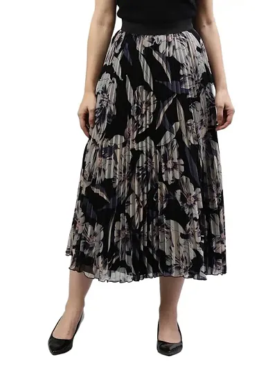 Trendy Printed Pleated Skirt