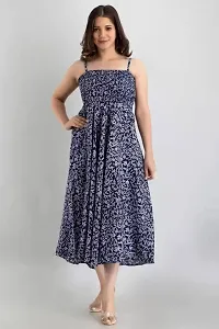 Stylish Blue Rayon Dresses For Women-thumb1