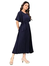 Stylish Blue Crepe Dresses For Women-thumb2