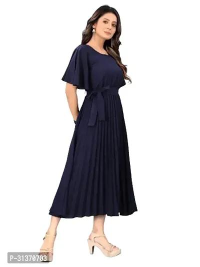 Stylish Blue Crepe Dresses For Women-thumb3