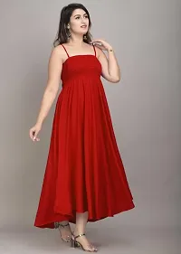 Stylish Red Rayon Dresses For Women-thumb3