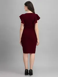 Stylish Maroon Rayon Dresses For Women-thumb2