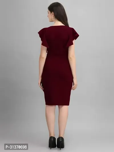 Stylish Maroon Rayon Dresses For Women-thumb3