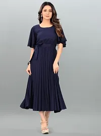 Stylish Blue Crepe Dresses For Women-thumb3