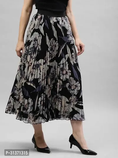 Elegant Multicoloured Crepe Printed Skirts For Women-thumb4