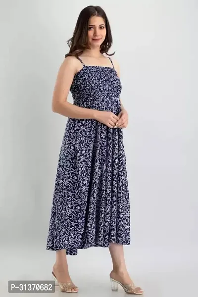 Stylish Blue Rayon Dresses For Women-thumb3