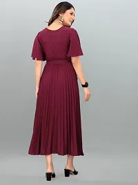 Stylish Maroon Crepe Dresses For Women-thumb4