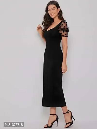 Stylish Black Cotton Blend Dresses For Women-thumb2