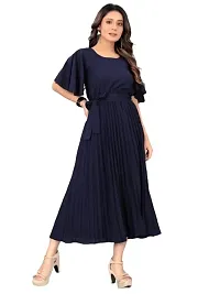 Stylish Blue Crepe Dresses For Women-thumb4