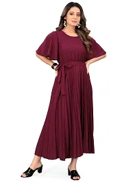 Stylish Purple Crepe Dresses For Women-thumb1