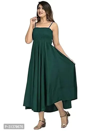 Stylish Green Rayon Dresses For Women