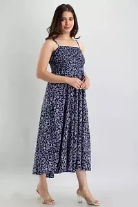 Stylish Blue Rayon Dresses For Women-thumb2