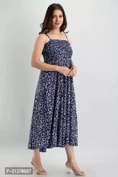 Stylish Blue Rayon Dresses For Women-thumb3