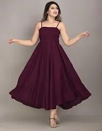 Stylish Purple Rayon Dresses For Women-thumb1