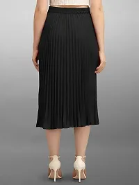 Elegant Black Crepe Solid Skirts For Women-thumb2