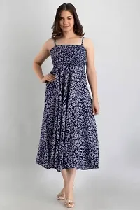 Stylish Blue Rayon Dresses For Women-thumb1