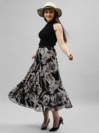 Elegant Multicoloured Crepe Printed Skirts For Women-thumb4