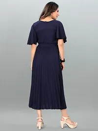 Stylish Blue Crepe Dresses For Women-thumb2