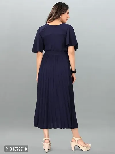 Stylish Blue Crepe Dresses For Women-thumb3