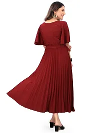 Stylish Maroon Crepe Dresses For Women-thumb3