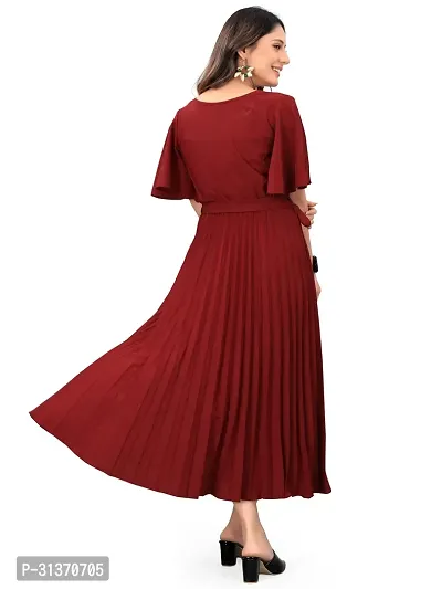 Stylish Maroon Crepe Dresses For Women-thumb4