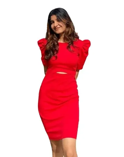 Stylish Lycra Solid Dress for Women